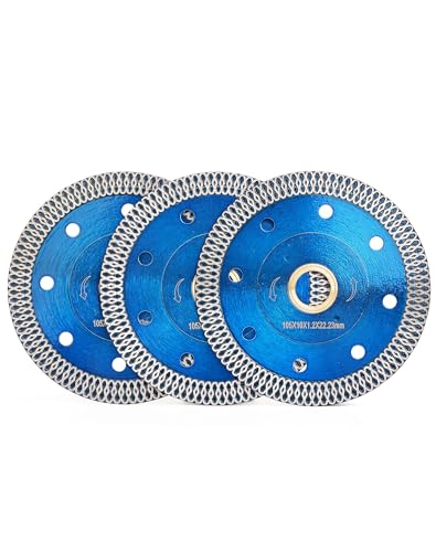 3 PCS 4 inch Super Thin Diamond Cuttiing Tile Blade Porcelain Saw Blade for Cutting Granite Marble Tile Ceramic (4"-3pcs) - size: 4"-3pcs