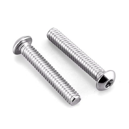 1/4-20 x 1-1/2" Button Head Socket Cap Bolts Screws, 304 Stainless Steel 18-8, Allen Hex Drive, Bright Finish, Fully Machine Thread, Pack of 25 - size: 1/4-20 x 1-1/2