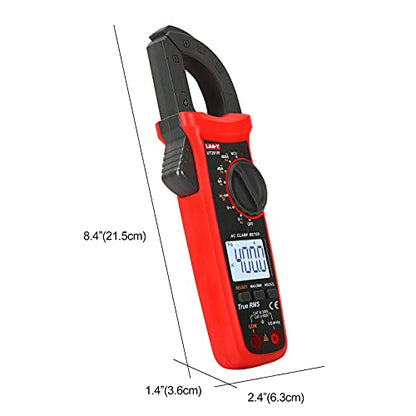 UNI-T UT201R Digital Clamp Meter AC Current TRMS HVAC Amp Ohm Volt Meter Clamp On Multimeter Auto Ranging 4000Counts AC Current Frequency NCV AC DC Voltage Frequency Resistance Continuity Diode Tester - size: UT201R