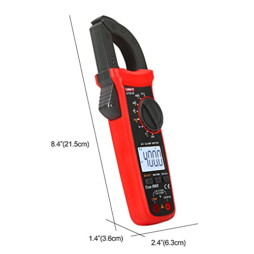 UNI-T UT201R Digital Clamp Meter AC Current TRMS HVAC Amp Ohm Volt Meter Clamp On Multimeter Auto Ranging 4000Counts AC Current Frequency NCV AC DC Voltage Frequency Resistance Continuity Diode Tester - size: UT201R