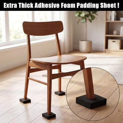 4 Pcs 1-1/2" Thick Foam Padding Sheet with Adhesive Backing Block - color: Black, size: 1.5 Inch Thick, 6 x 6 Inches