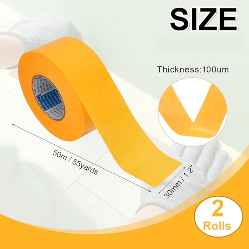 2roll Masking Tape (1.2" x55Yards Yellow) No Residue Universal Tape - color: Yellow, size: 1.2" x 55Yards