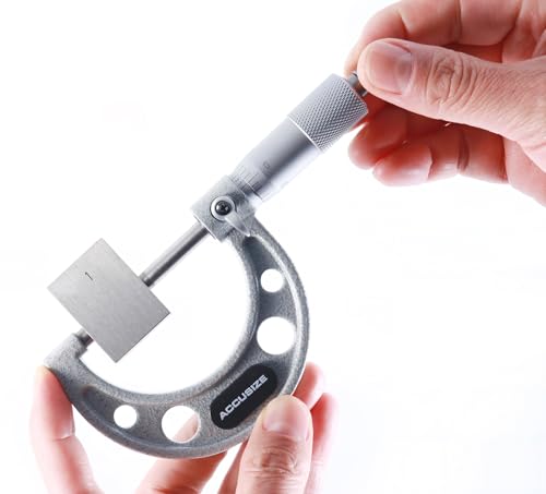 Accusize Industrial Tools 1-2 inch by 0.0001'' Ultra-Precision Outside Micrometer, Eg00-0002 - size: 1-2"