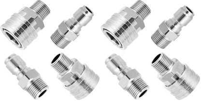 M MINGLE Pressure Washer Adapter Set, 2 Sets 3/8" NPT Quick Connect Fitting (Pack of 2) - size: 1.7 inch (Pack of 2)