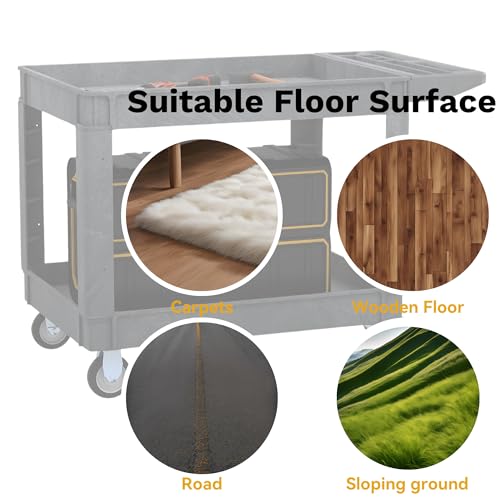 DWVO 45 x 25 in Heavy Duty Rolling Utility Cart on Wheels, Grey - color: Gray, size: 45"x25"