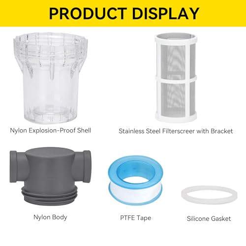 3/4'' Female NPT in-Line Strainer - Garden Hose Filter for High Pressure Washer, Sediment Filter with 60 Mesh Stainless Steel Screen (3/4'' 60 Mesh) - style: 3/4'' 60Mesh