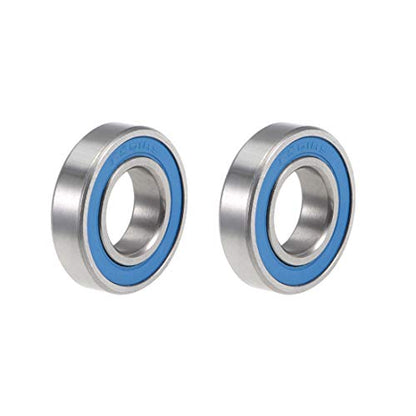 uxcell 6901-2RS Deep Groove Ball Bearings 12mm x 24mm x 6mm Double Sealed Chrome Steel Blue Cover P6(ABEC3) 2pcs - size: 12x24x6mm