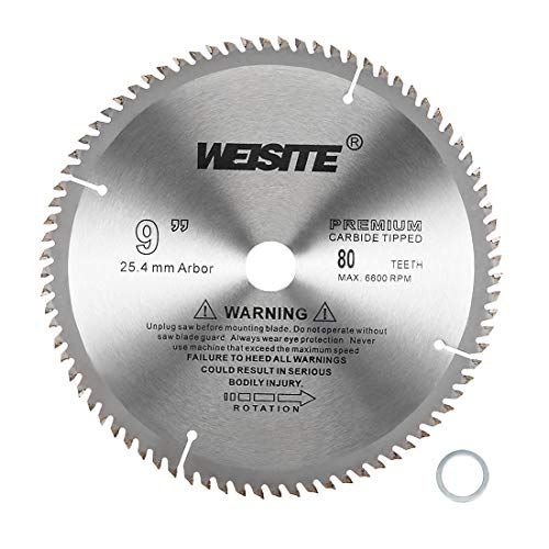 uxcell 9" Circular Saw Blade, 80T 3/4" Arbor, Wood Tungsten Carbide Tipped (TCT) Slitting Saw