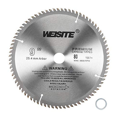 uxcell 9" Circular Saw Blade, 80T 3/4" Arbor, Wood Tungsten Carbide Tipped (TCT) Slitting Saw