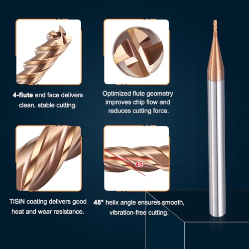 Carbide End Mill 1mm Dia 3mm Cut L 50mm L 4mm Shank 4 Flute - size: 1mm Dia - 3mm CL - 50mm L - 4mm Shank