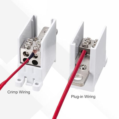 MECCANIXITY 1 in 8 Out Rail Terminal Block 690V 400A Connector for 12-4AWG - size: 44.2mm for 12-4AWG, style: 1 in 8 Out, 690V 400A