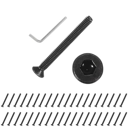 PATIKIL M2x20mm Flat Head Socket Cap Screws Carbon Steel Hex Spanner 100Pcs - size: M2x20 mm