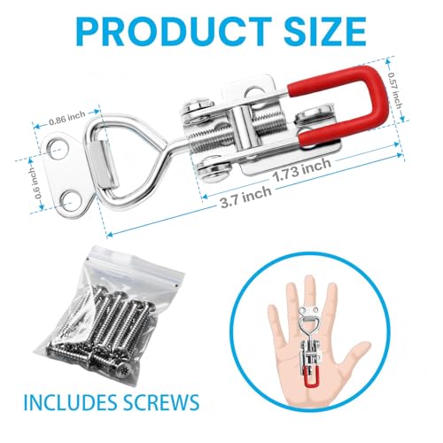 6 Pack Toggle Latch Clamp 4001P, 304 Stainless Steel Adjustable Toggle Latch, 309Lbs Holding Capacity,Quick Release Pull Latch with Screw,for Lid Jig, Smoker Door, Tool Box, Case Trunk（w/Padlock Hole) - style: 4001-with padlock