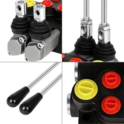 Hydraulic Flow Control Valve 2 Spool 13 GPM Adjustable Relief Valve - size: 2 Spool 13 GPM