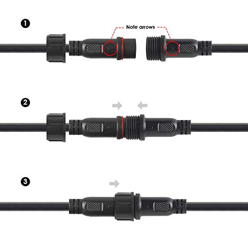 BTF-LIGHTING 4 Pin Electrical Connector 20AWG IP65 Male Female Connector 7.87in/20cm Extension Cable for Car,Truck,Boat,Indoor/Outdoor LED Strip Lights/String 22mm Nut Big Size 5 Pairs - size: 4 PIN Big Size