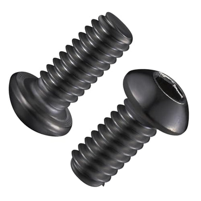 Wensilon (50Pcs) 1/4-20 * 2-1/4 Button Head Socket Cap Bolts Screws, 304 Black Stainless Steel, Allen Hex Drive, Bright Finish, Fully Machine Thread - color: Black, size: B 1/4-20*2-1/4