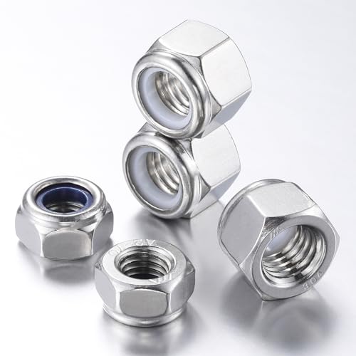 Wensilon(20pcs) 5/16-18 Self Clinching Nuts 304 Stainless Steel Self-Lock Nylon Inserted Hex Lock Nuts - size: 5/16-18