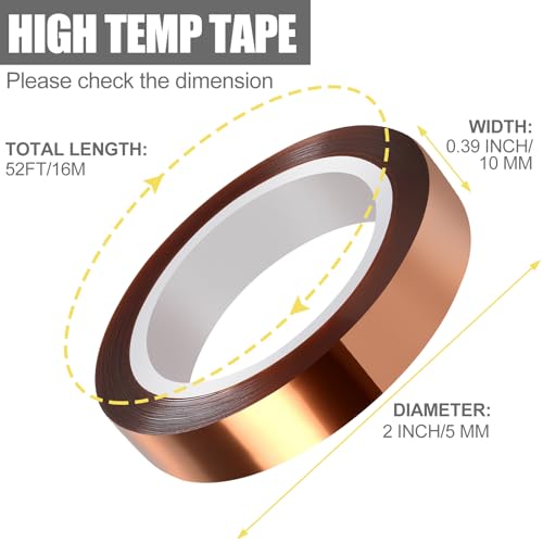 6 Rolls Heat Tape, High Temperature Heat Resistant Tape for Sublimation