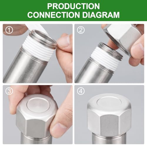 TAISHER 2Pcs 316 SS Hex Pipe Cap, 1-1/4" Female NPT Thread Pipe Fitting - size: 1-1/4"FNPT(316 Cap)