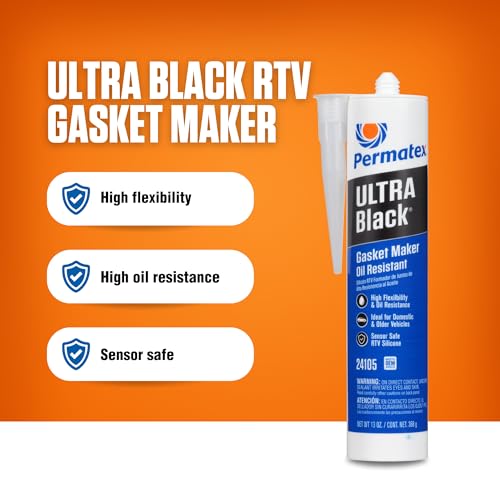 Permatex 24105 Ultra Black Maximum Oil Resistance RTV Silicone Gasket Maker, 10.6 oz. Cartridge - size: 13 Fl. Oz., style: Ultra Black