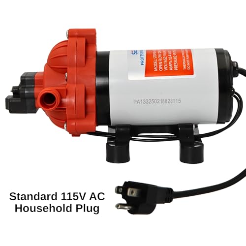 SEAFLO 33 Series 110V/115V AC Fresh Water Pump, 3.3 GPM 45 PSI Self-Priming Pressure Pump with Smart Pressure Switch, Automatic Demand Pump for RV, Caravan Marine Boat Industrial Use, 4-Year Warranty - style: 3.3 GPM | 115V
