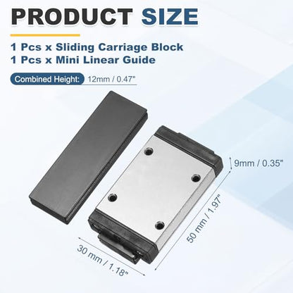 uxcell MGW9H Linear Bearing Sliding Carriage Block with Mini Guide