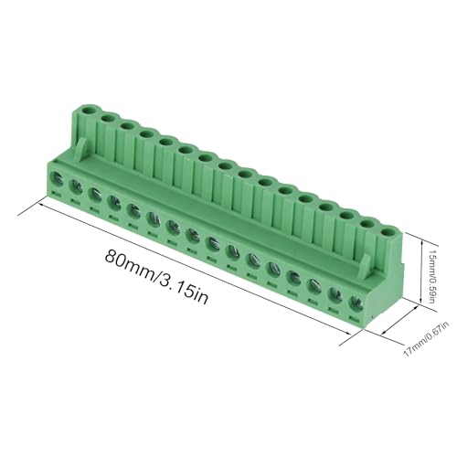 5Pcs 16 Pin 5.08mm PCB Screw Terminal Block, Pluggable Connector - size: 5pcs 16P 5.08mm