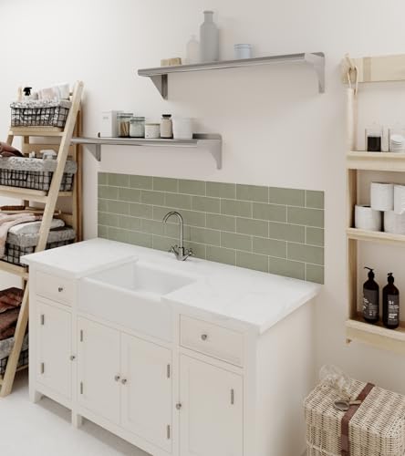 AmGood 8 in. x 36 in. Stainless Steel Wall Shelf with Backsplash - Holds 175 lbs - NSF 18-Gauge, Bullnose Edge | Shelf Over Stove, Coffee Station & Laundry - size: 8 in. x 36 in.