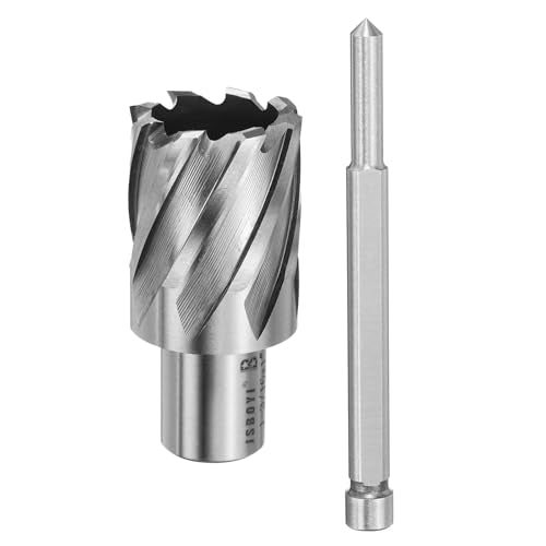 HARFINGTON Annular Cutter 1-3/16" Cutting Diameter Shank 3/4" with 1" Depth of Locating Pin M2 High-Speed Steel Drill Bit Annular Cutter for Standard Magnetic Drills Machine Tools Mills - size: 1-3/16 inch * 1 inch