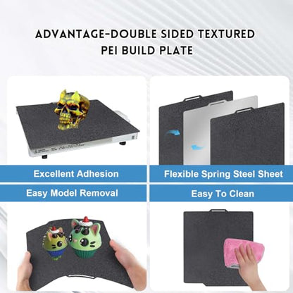 IdeaFormer for Bambu Lab X2D X1 X1C X1E P1P P1S P2S A1 Black PEI Build Plate, 257x257mm Flexible P2S P1S X2D PEI Print Bed Plate for Bambu Lab 3D Printer - color: Double Sided Textured Black PEI