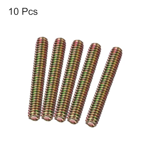 uxcell 10pcs Fully Threaded Rods 1/4x1-3/4 All Thread Studs Long Threaded Screw Carbon Steel for Furniture Garden Railing Mounting Assembly Fastening Frame Connection Colorful Zinc - size: 1/4x1-3/4"