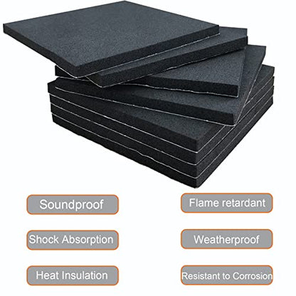 8 Pcs Black Adhesive Foam Pads Closed Cell Foam Sheets 1/4" Thick X 4" X 4" - size: 4in X 4in X 1/4in