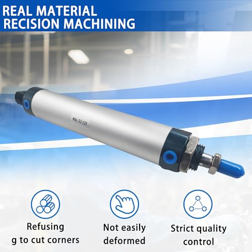 CG WEITENG Pneumatic Mini Pneumatic Cylinder MAL Single Rod Aluminum Double Acting Pneumatic Cylinder 32mm Bore 125mm Stroke(MAL32x125) - color: MAL-32 mm, size: 125 mm