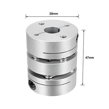 uxcell 15mmx15mm Clamp Tight Motor Shaft 2 Diaphragm Coupling Coupler - size: 15-15mm