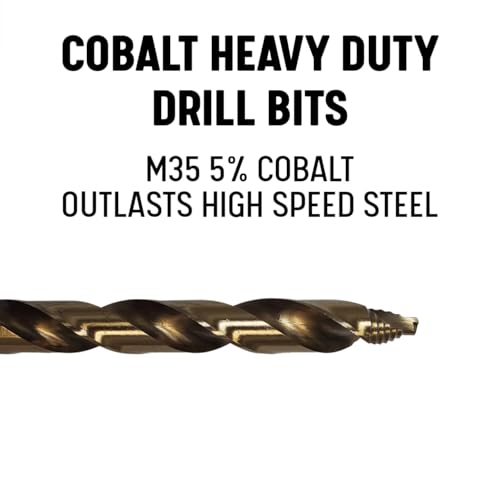 Drill America Stepped Point Cobalt Drill Bit 25 Piece Set in Plastic Case (1.00mm - 13.0mm x .50mm) - size: 25 Piece Set