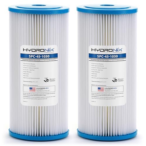 Hydronix SPC-45-1030 FXHSC R30-BB & RS6 Compatible Sediment Pleated Water Filter, Reusable 4.5 x 10 - 30 micron (2 Pack)