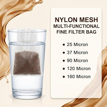 CARGEN 2 x 4.5 Inch Nylon Mesh Tea Filter Bags 50 Count 160 Micron - size: 50PCS-160M