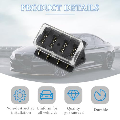 4-Way Covered Standard Blade Fuse Distribution Block - size: 4P
