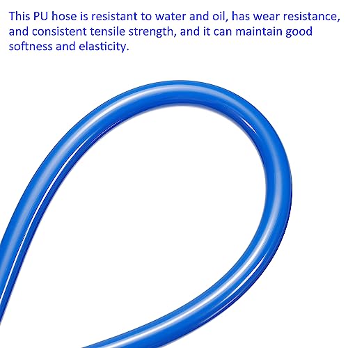M METERXITY Pneumatic Tubing - Air Compressor PU Line Hose Apply to Water Fluid Transfer(5mm ID x 8mm OD, 4 Ft Length, Blue) - size: 4 Ft