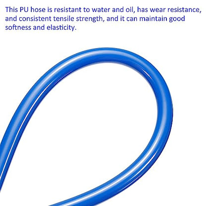 M METERXITY Pneumatic Tubing - Air Compressor PU Line Hose Apply to Water Fluid Transfer(5mm ID x 8mm OD, 4 Ft Length, Blue) - size: 4 Ft