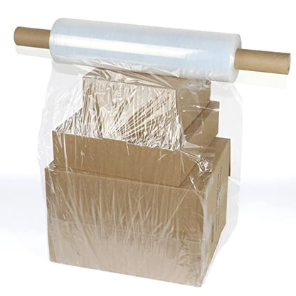 BOMEI PACK Stretch Film Wrap - Industrial Clear Plastic Stretch Wrap 1000 Feet 80 Gauge 4 Packs with Handle, Pallet Wrap for Packing, Moving Supplies, Packing Wrap Plastic Roll 15 Inches