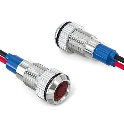 GASHER 5 PCS Energy Saving Indicator Light, LED Light 12V/24V/110V 20mA Panel Mount Light, Mounting Hole Size 8mm(5/16inch) Red LED (110V) - color: Red, size: 8MM（110V）