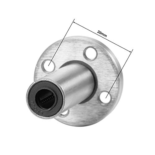 uxcell LM6UU Extra Long Round Flange Linear Ball Bearings, 6mm Bore Dia, 12mm OD, 35mm Length(Pack of 2) - size: 6mm