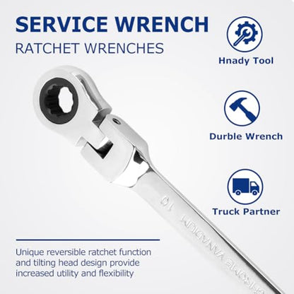 5‑Piece Flexible‑Head Ratchet Wrench Set