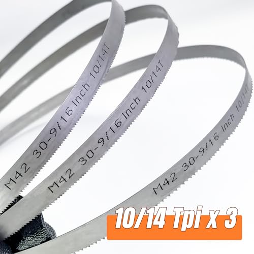 Bandsaw Blades for Milwaukee M12 Fuel Bandsaw, 30-9/16" x 1/2" x 0.02", Portable Band Saw Blades, 10/14 TPI, Bi-Metal M42, 3 Pack - size: 3 pcs 10/14 tpi