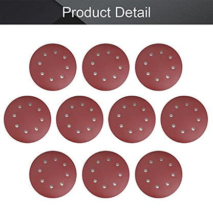 Utoolmart 10pcs 7 Inch 8 Hole Hook and Loop Sanding Disc 800Grit Flocking Sandpaper for Random Orbit Sander - size: 800 Grit
