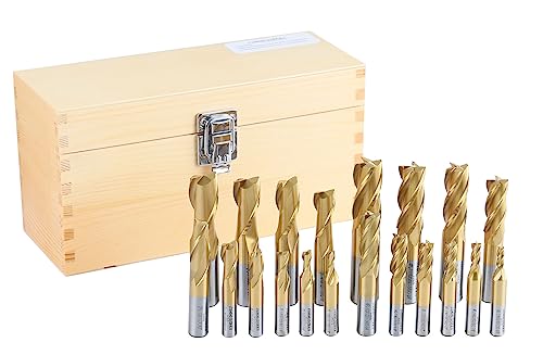Accusize Industrial Tools End Mill, 3/16" to 3/4", 20 Pc, 1810-0100 - size: 0.1875" to 0.75", 20 pc