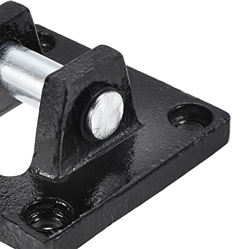 PATIKIL 110x110x50mm Air Cylinder Pneumatic Rod Pivot Clevis Mounting Bracket Rear Mount Part, Black - size: 110 x 110 x 85mm