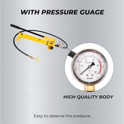 900cc Hydraulic Hand Pump 10000Psi Single Acting Manual Hydraulic Lifting Pump CP-700B Hydraulic Lifting Pump with Pressure Guage - color: CP-700B, Steel Hand Pump