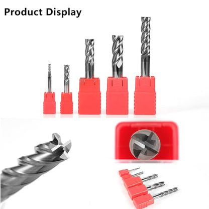 5pcs 1/16" Carbide Square End Mill Bits Set for Alloy Stees/Hardened Steels,Hrc55 Micro Grain Carbide Milling Cutter 4Flute CNC Router Bits with AlTiN Coating - size: 1/16 in